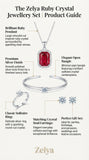 Royal Ruby Crystal 4-Piece Jewellery Gift Set | Pendant Necklace, Adjustable Ring, Bracelet & Stud Earrings
