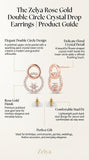 Rose Gold Crystal Circle Drop Earrings | Premium Pavé Hoop Earrings for Women