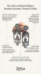 Oxidized Temple Jhumka Drop Earrings for Women | Traditional Antique Silver Earrings