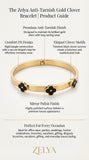 Zelya Anti-Tarnish Gold Clover Bracelet for Women | Black Clover Stainless Steel Bangle