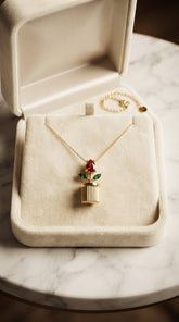 Zelya Anti-Tarnish Gold Floral Pot Necklace