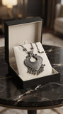 Oxidised Statement Heart Pendant Necklace
