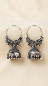 Midnight oxidised Jhumkas