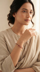 Ruby Tulip Vine Bracelet for Women | Gold-Plated Floral Ruby Stone Bracelet | Elegant Daily Wear Jewelry