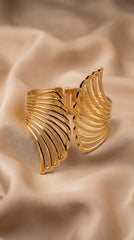 Golden Wing Statement Cuff Bracelet