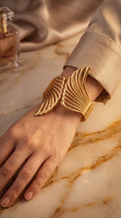 Golden Wing Statement Cuff Bracelet