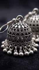 Elira Oxidised Mini Jhumkas