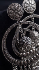 Royal Chandbali Oxidised Jhumka Earrings