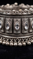 Royal Oxidised Stone Cuff Bracelet