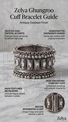 Royal Oxidised Stone Cuff Bracelet