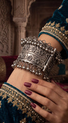 Vintage Oxidised Ghungroo Cuff Bracelet