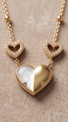 Zelya Eternal Heart Anti-Tarnish Necklace | Gold Heart Charm Necklace