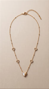 Zelya Eternal Heart Anti-Tarnish Necklace | Gold Heart Charm Necklace