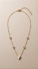 Zelya Eternal Heart Anti-Tarnish Necklace | Gold Heart Charm Necklace