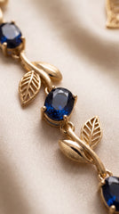 Zelya Sapphire Tulip Bracelet | Elegant Blue Crystal Gold Bracelet for Women