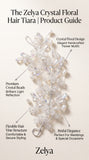 Zelya Crystal Floral Bridal Hair Tiara for Women | Handmade Wedding Hair Vine