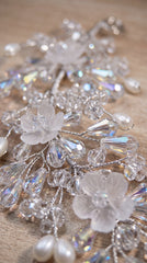 Zelya Crystal Floral Bridal Hair Tiara for Women | Handmade Wedding Hair Vine