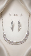 Diamond Finish Necklace Set with Earrings