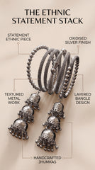 Velora Oxidised Tassel Bracelet