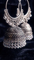 Midnight oxidised Jhumkas