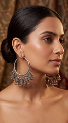 Moonlight Oxidised Jhumkas