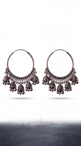 Moonlight Oxidised Jhumkas