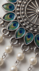 Astera Oxidised Pearl Earrings
