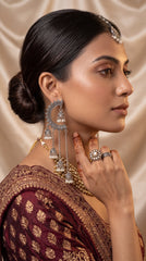 Zephyra Oxidised Chandbali Jhumkas