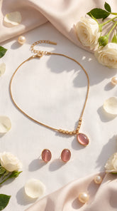 Blush Aura Pendant Necklace Set