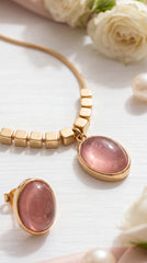 Blush Aura Pendant Necklace Set