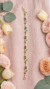 Emerald Tulip Charm Bracelet