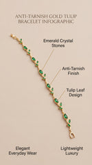 Emerald Tulip Charm Bracelet