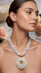 Ivory Bloom Beaded Statement Necklace
