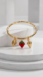 Berry Bloom Charm Gold Bracelet