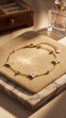 Clover Glow Gold Anklet