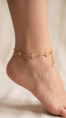 Clover Glow Gold Anklet