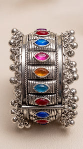 Velmira Gemstone Oxidised Bracelet