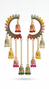 Vaelora Oxidised Tassel Earrings
