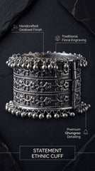 Classic Oxidised Wide Bracelet