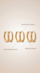 Gold Hoop Earrings Set of 3