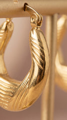 Textured Gold Hoop Earrings