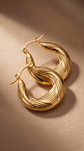 Textured Gold Hoop Earrings
