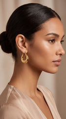 Textured Gold Hoop Earrings