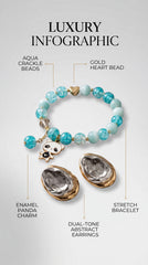 Blue Charm Bracelet Set (Bracelet + Earrings)