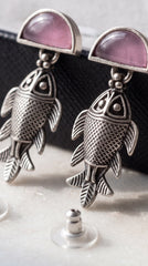 Brass Mushroom Drop Earrings