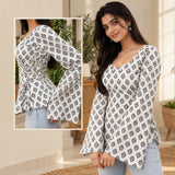Ivory Bloom Printed Short Kurti