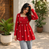 Scarlet Bloom Printed Short Kurti