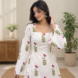 Ivory Berry Bloom Taj Printed Short Kurti