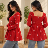 Scarlet Bloom Printed Short Kurti