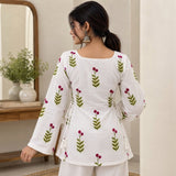 Ivory Berry Bloom Taj Printed Short Kurti